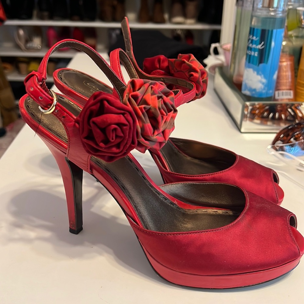 Coach red high heels
